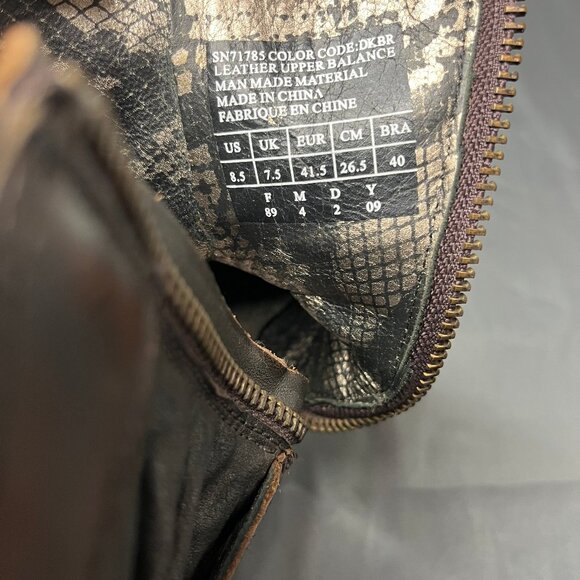 Mark Nason Boots 71785 Men Size 8.5 Brown Leather Zip Sword Cross Lounge U ROCK - Picture 2 of 13